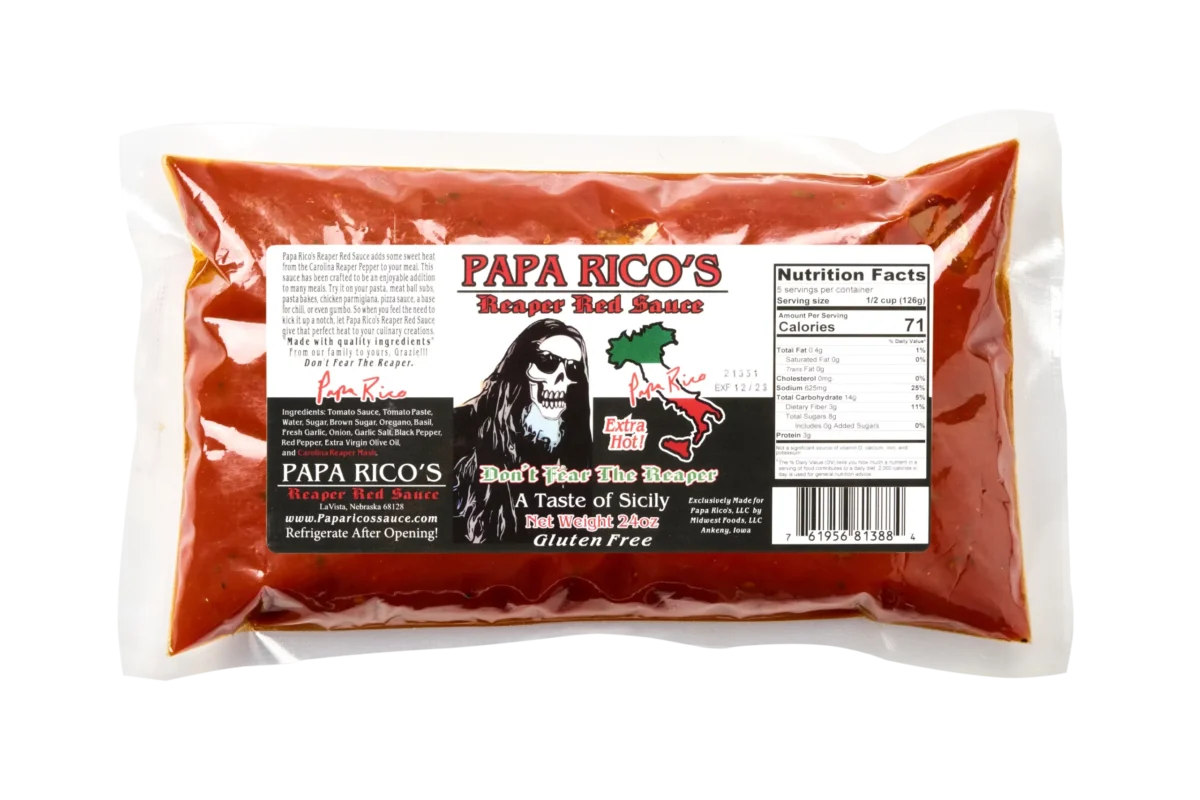 Papa Rico's Hot Reaper Red Sauce - 24oz -